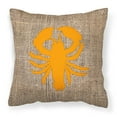 thumbnail image 1 of Carolines Treasures BB1015-BL-OR-PW1818 Lobster Burlap and Orange   Canvas Fabric Decorative Pillow BB1015 18H x18W, 1 of 2