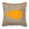 thumbnail image 1 of Carolines Treasures BB1016-BL-OR-PW1818 Fish - Blowfish Burlap and Orange   Canvas Fabric Decorative Pillow BB1016 18H, 1 of 2