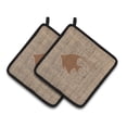 thumbnail image 1 of Fish - Angel Fish Faux Burlap and Brown Pair of Pot Holders, 1 of 3