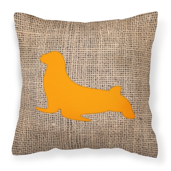 Carolines Treasures BB1027-BL-OR-PW1818 Seal Burlap and Orange Canvas Fabric Decorative Pillow BB1027 18H x18W