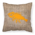 thumbnail image 1 of Carolines Treasures BB1028-BL-OR-PW1818 Lobster Burlap and Orange   Canvas Fabric Decorative Pillow BB1028 18H x18W, 1 of 2