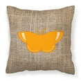 thumbnail image 1 of Carolines Treasures BB1029-BL-OR-PW1414 Butterfly Burlap and Orange   Canvas Fabric Decorative Pillow BB1029 14Hx14W, 1 of 4