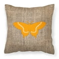 thumbnail image 1 of Carolines Treasures BB1030-BL-OR-PW1818 Butterfly Burlap and Orange   Canvas Fabric Decorative Pillow BB1030 18H x18W, 1 of 2