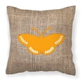 thumbnail image 1 of Carolines Treasures BB1031-BL-OR-PW1818 Butterfly Burlap and Orange   Canvas Fabric Decorative Pillow BB1031 18H x18W, 1 of 2