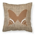 thumbnail image 1 of Carolines Treasures BB1034-BL-BN-PW1414 Butterfly Burlap and Brown   Canvas Fabric Decorative Pillow BB1034 14Hx14W, 1 of 4