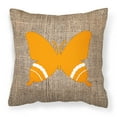 thumbnail image 1 of Carolines Treasures BB1034-BL-OR-PW1818 Butterfly Burlap and Orange   Canvas Fabric Decorative Pillow BB1034 18H x18W, 1 of 2