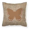 thumbnail image 1 of Carolines Treasures BB1035-BL-BN-PW1414 Butterfly Burlap and Brown   Canvas Fabric Decorative Pillow BB1035 14Hx14W, 1 of 4
