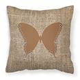 thumbnail image 1 of Carolines Treasures BB1036-BL-BN-PW1818 Butterfly Burlap and Brown   Canvas Fabric Decorative Pillow BB1036 18H x18W, 1 of 2