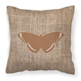 thumbnail image 1 of Carolines Treasures BB1038-BL-BN-PW1818 Butterfly Burlap and Brown   Canvas Fabric Decorative Pillow BB1038 18H x18W, 1 of 2