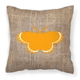 thumbnail image 1 of Carolines Treasures BB1039-BL-OR-PW1414 Butterfly Burlap and Orange   Canvas Fabric Decorative Pillow BB1039 14Hx14W, 1 of 4