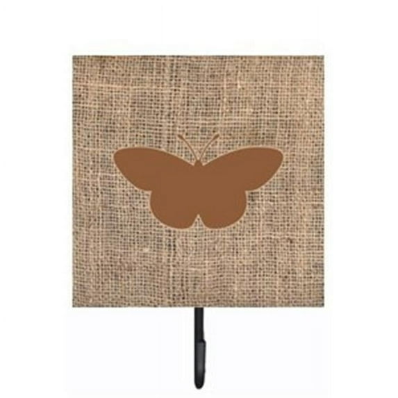 Carolines Treasures BB1044-BL-BN-SH4 Butterfly Burlap and Brown Leash Or Key Holder