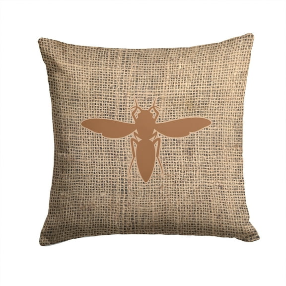 Carolines Treasures BB1053-BL-BN-PW1414 Yellow Jacket Burlap and Brown Canvas Fabric Decorative Pillow BB1053 14Hx14W