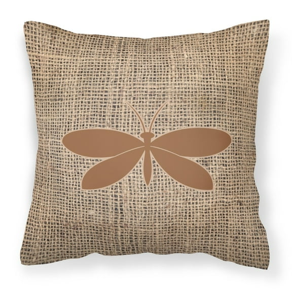 Carolines Treasures BB1055-BL-BN-PW1414 Moth Burlap and Brown   Canvas Fabric Decorative Pillow BB1055 14Hx14W