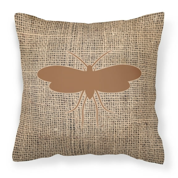 Carolines Treasures BB1058-BL-BN-PW1414 Moth Burlap and Brown Canvas Fabric Decorative Pillow BB1058 14Hx14W