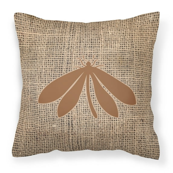 Carolines Treasures BB1060-BL-BN-PW1818 Moth Burlap and Brown Canvas Fabric Decorative Pillow BB1060 18H x18W