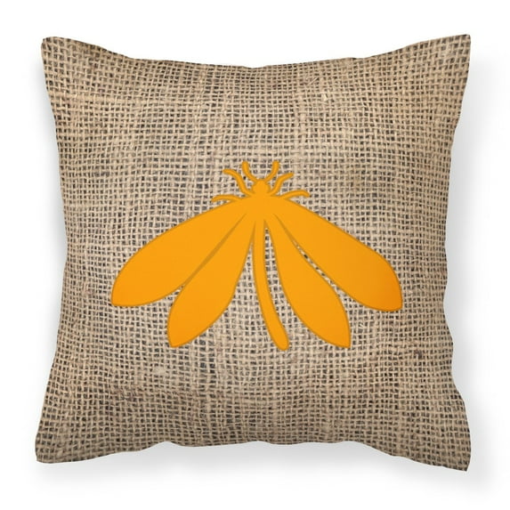 Carolines Treasures BB1060-BL-OR-PW1818 Moth Burlap and Orange Canvas Fabric Decorative Pillow BB1060 18H x18W
