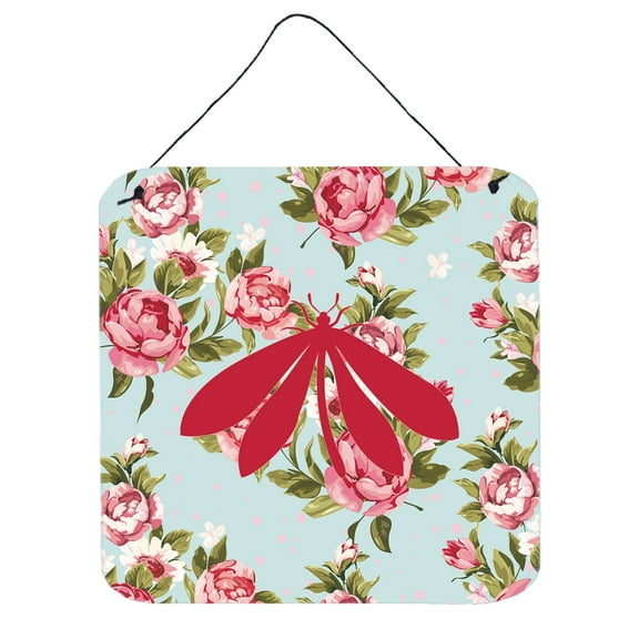 Carolines Treasures BB1060-RS-BU-DS66 Moth Shabby Chic Blue Roses Wall or Door Hanging Prints Blue 6HX6W multicolor