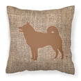 thumbnail image 1 of Carolines Treasures BB1067-BL-BN-PW1414 Shiba Inu Burlap and Brown   Canvas Fabric Decorative Pillow BB1067 14Hx14W, 1 of 4