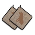 thumbnail image 1 of Boykin Spaniel Faux Burlap and Brown Pair of Pot Holders, 1 of 3