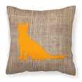 thumbnail image 1 of Carolines Treasures BB1071-BL-OR-PW1414 Cat Burlap and Orange   Canvas Fabric Decorative Pillow BB1071 14Hx14W, 1 of 4