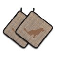 thumbnail image 1 of Labrador Faux Burlap and Brown Pair of Pot Holders, 1 of 3