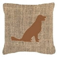 thumbnail image 1 of Carolines Treasures BB1076-BL-BN-PW1818 Labrador Burlap and Brown Indoor & Outdoor Decorative Fabric Pillow - 18 x 18 in., 1 of 2