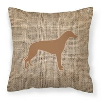 Carolines Treasures BB1086-BL-BN-PW1414 Greyhound Burlap and Brown   Canvas Fabric Decorative Pillow BB1086 14Hx14W