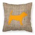 thumbnail image 1 of Carolines Treasures BB1087-BL-OR-PW1818 Beagle Burlap and Orange   Canvas Fabric Decorative Pillow BB1087 18H x18W, 1 of 1
