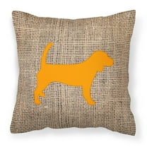 Carolines Treasures BB1087-BL-OR-PW1818 Beagle Burlap and Orange Canvas Fabric Decorative Pillow BB1087 18H x18W