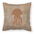 thumbnail image 1 of Carolines Treasures BB1091-BL-BN-PW1818 Jellyfish Burlap and Brown   Canvas Fabric Decorative Pillow BB1091 18H x18W, 1 of 2