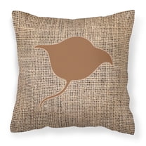 Carolines Treasures BB1094-BL-BN-PW1414 Stingray Burlap and Brown   Canvas Fabric Decorative Pillow BB1094 14Hx14W