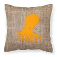 thumbnail image 1 of Carolines Treasures BB1098-BL-OR-PW1414 Octopus Burlap and Orange   Canvas Fabric Decorative Pillow BB1098 14Hx14W, 1 of 4