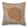 thumbnail image 1 of Carolines Treasures BB1099-BL-BN-PW1414 Shell Burlap and Brown   Canvas Fabric Decorative Pillow BB1099 14Hx14W, 1 of 4