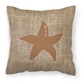 thumbnail image 1 of Carolines Treasures BB1100-BL-BN-PW1414 Starfish Burlap and Brown   Canvas Fabric Decorative Pillow BB1100 14Hx14W, 1 of 4