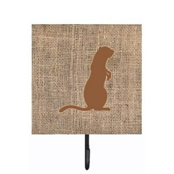Carolines Treasures BB1118-BL-BN-SH4 Meerkat Burlap and Brown Leash Or Key Holder