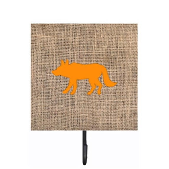 Carolines Treasures BB1123-BL-OR-SH4 Wolf Burlap And Orange Leash Or Key Holder
