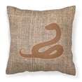 thumbnail image 1 of Carolines Treasures BB1124-BL-BN-PW1414 Snake Burlap and Brown   Canvas Fabric Decorative Pillow BB1124 14Hx14W, 1 of 4