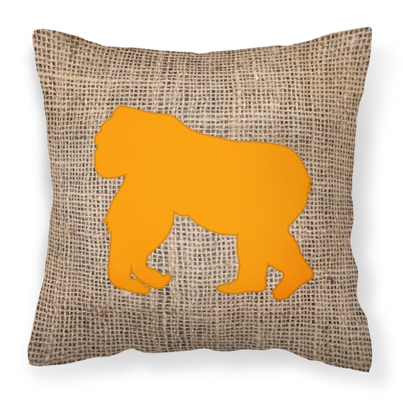 Carolines Treasures BB1129-BL-OR-PW1818 Gorilla Burlap and Orange Canvas Fabric Decorative Pillow BB1129 18H x18W