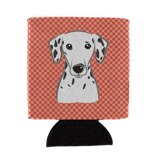 Carolines Treasures BB1131CC Red Checkered Dalmatian Can or Bottle Hugger  Can Hugger multicolor