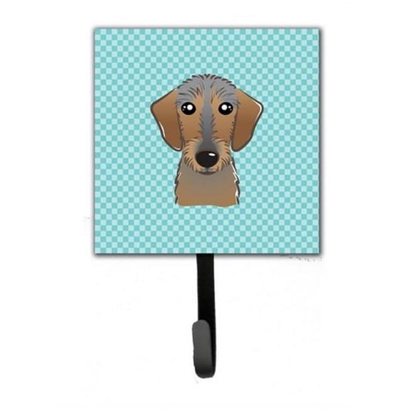 Carolines Treasures BB1171SH4 Checkerboard Blue Wirehaired Dachshund Leash & Key Holder