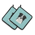 thumbnail image 1 of Carolines Treasures BB1179PTHD Checkerboard Blue Border Collie Pair of Pot Holders , 7.5HX7.5W, multicolor, 1 of 3
