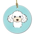 thumbnail image 1 of Carolines Treasures BB1195CO1 Checkerboard Blue White Poodle Ceramic Ornament  3 in multicolor, 1 of 2