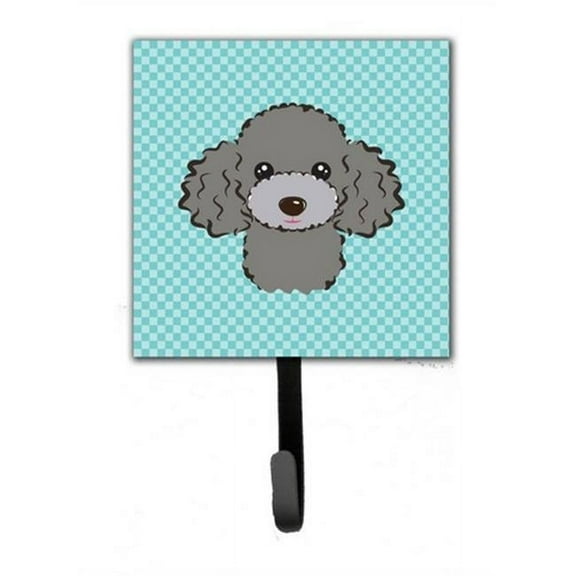 Carolines Treasures BB1197SH4 Checkerboard Blue Silver Gray Poodle Leash & Key Holder