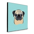 thumbnail image 1 of Carolines Treasures  8 x 8 x 0.625 in. Checkerboard Blue Fawn Pug Artwork Panel Wall Decor, 1 of 1