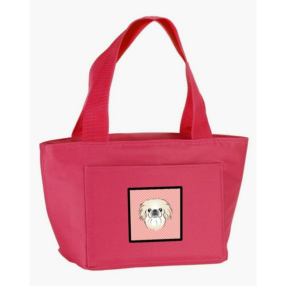Carolines Treasures BB1221PK-8808 Checkerboard Pink Pekingese Lunch Bag multicolor