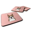 thumbnail image 1 of Carolines Treasures BB1223FC Checkerboard Pink Boxer Foam Coaster Set of 4 3 1/2 x 3 1/2 multicolor, 1 of 3
