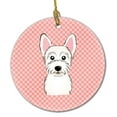 thumbnail image 1 of Carolines Treasures BB1226CO1 Checkerboard Pink Westie Ceramic Ornament  3 in multicolor, 1 of 1