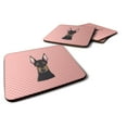 thumbnail image 1 of Carolines Treasures BB1245FC Checkerboard Pink Doberman Foam Coaster Set of 4 3 1/2 x 3 1/2 multicolor, 1 of 3