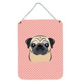 thumbnail image 1 of Caroline's Treasures BB1262DS1216 Checkerboard Pink Fawn Pug Wall or Door Hanging Prints, 12x16, multicolor, 1 of 2