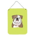 thumbnail image 1 of Caroline's Treasures BB1281DS1216 Checkerboard Lime Green English Bulldog  Wall or Door Hanging Prints, 12x16,, 1 of 2